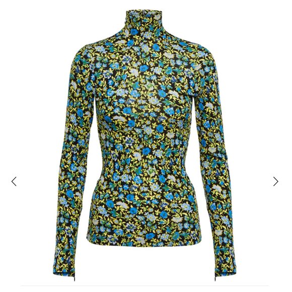 Victoria Beckham Floral Turtleneck Top - Picture 1 of 7